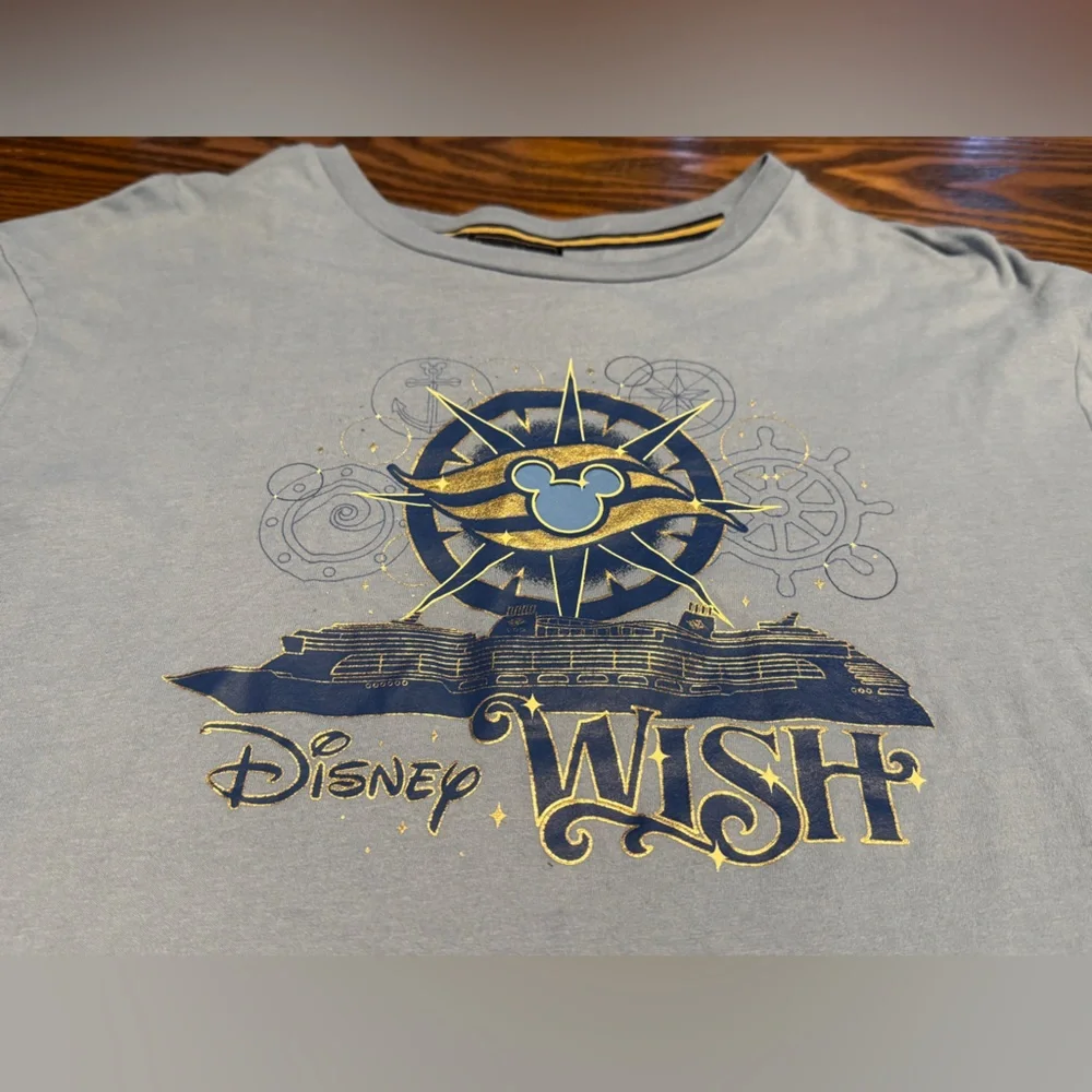Disney Cruise Line Wish‎ Inaugural Sailing Long Sleeve Tee Blue Adult Medium - Picture 10 of 12